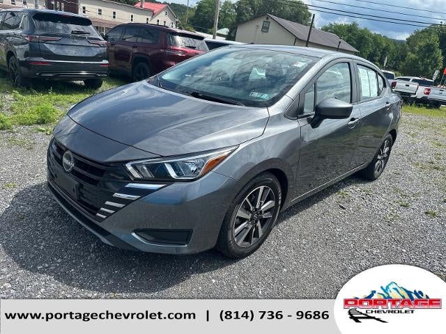 2023 Nissan Versa SV in Gray — front three-quarter view